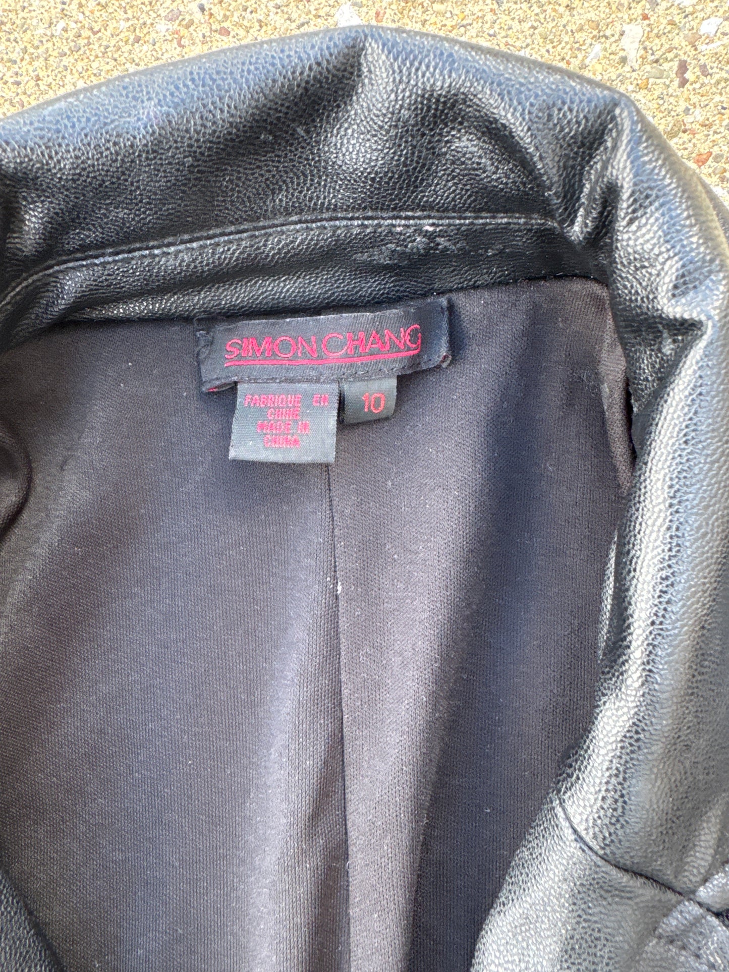 Vintage Simon Chang Black Trench Coat size 10