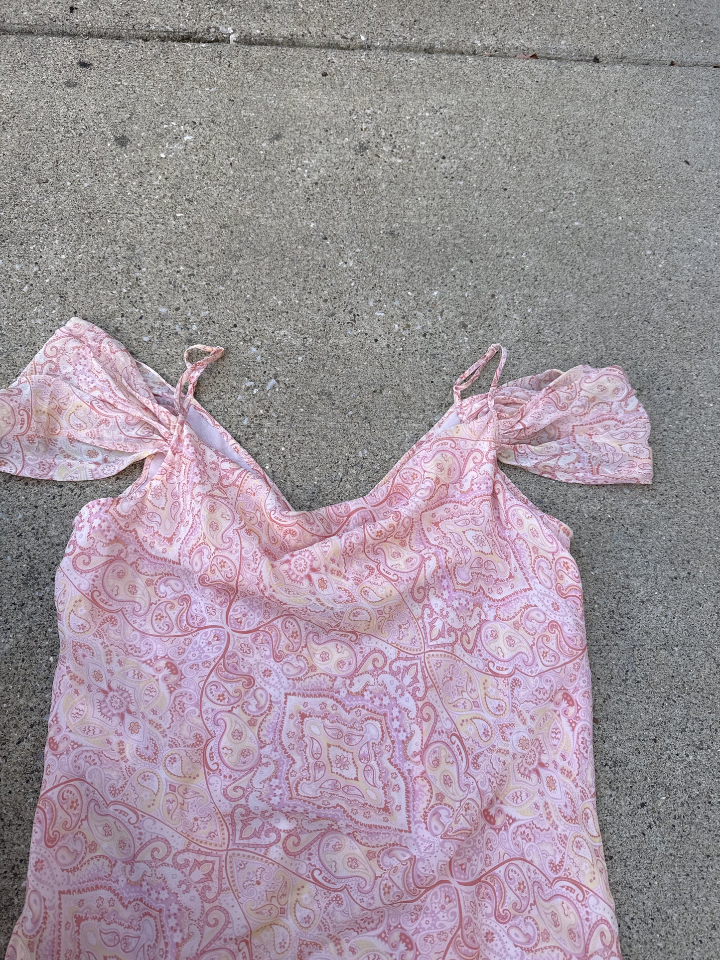 Y2K Express Paisley Fairy Silk Dress Size 13/14