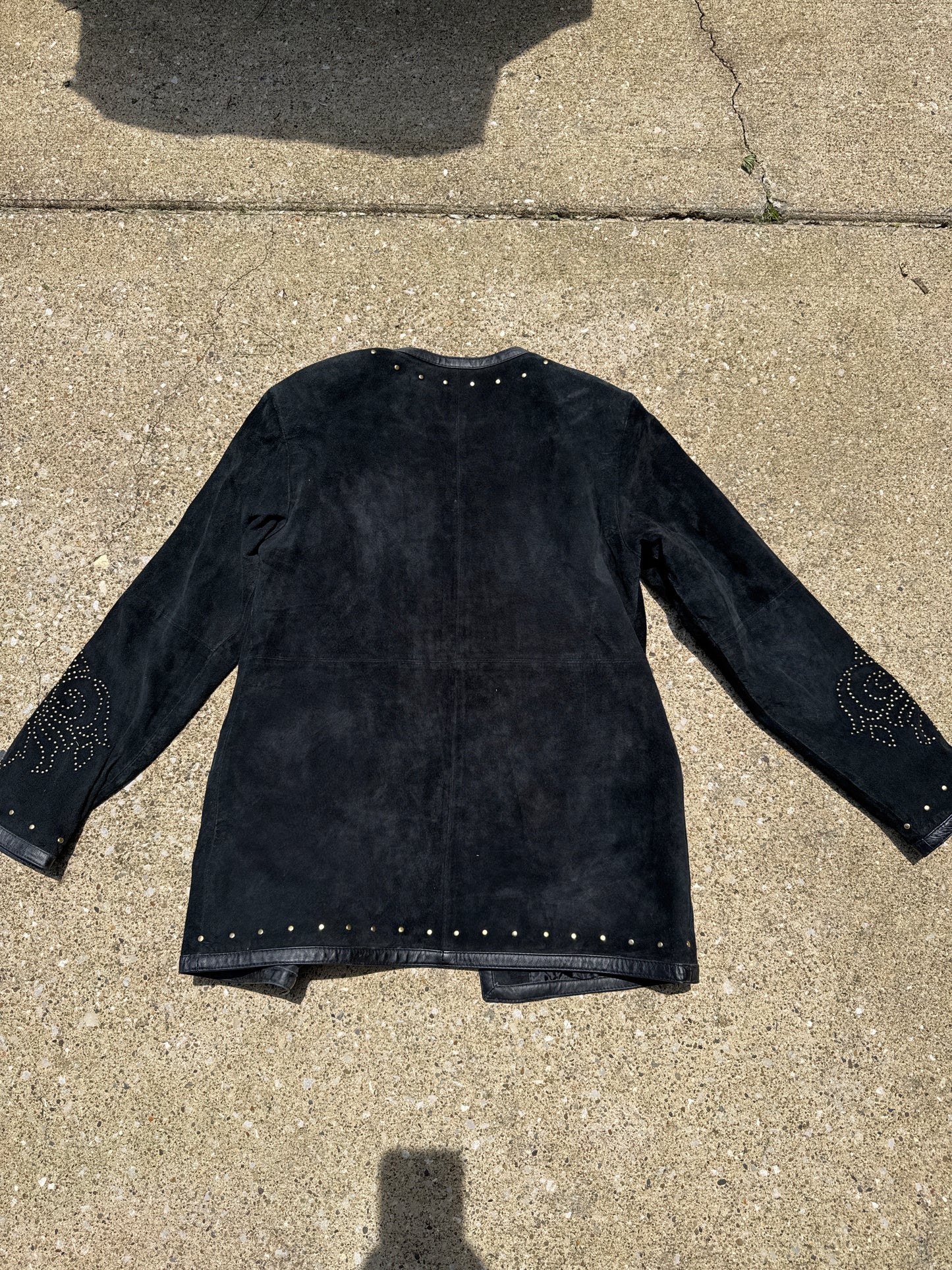 Vintage Linea Black Suede Jacket Size XS
