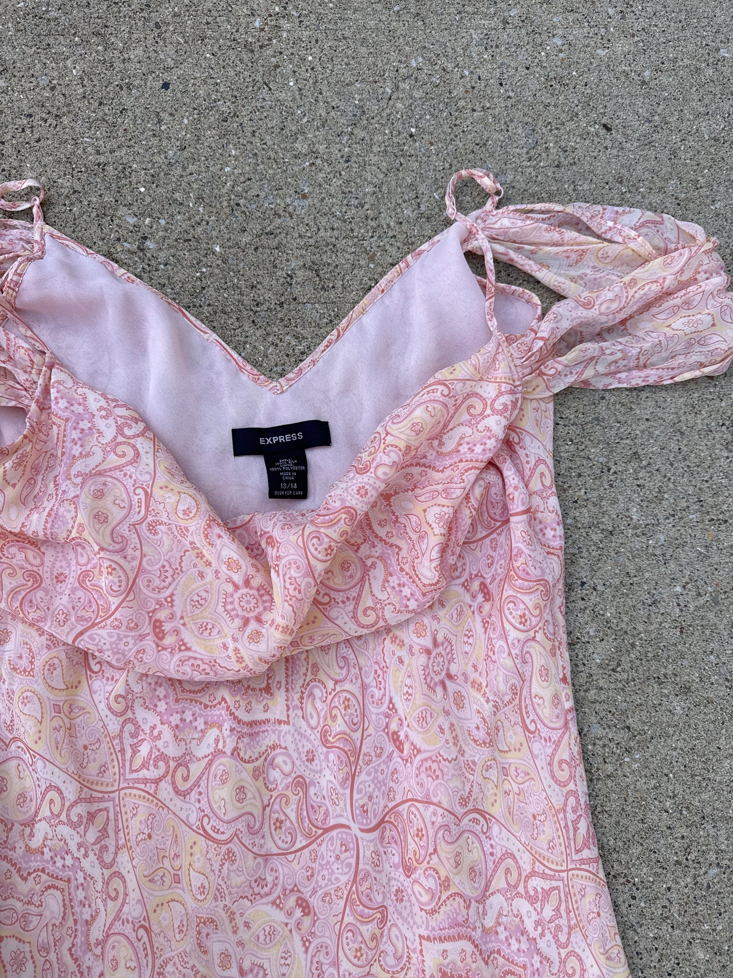 Y2K Express Paisley Fairy Silk Dress Size 13/14