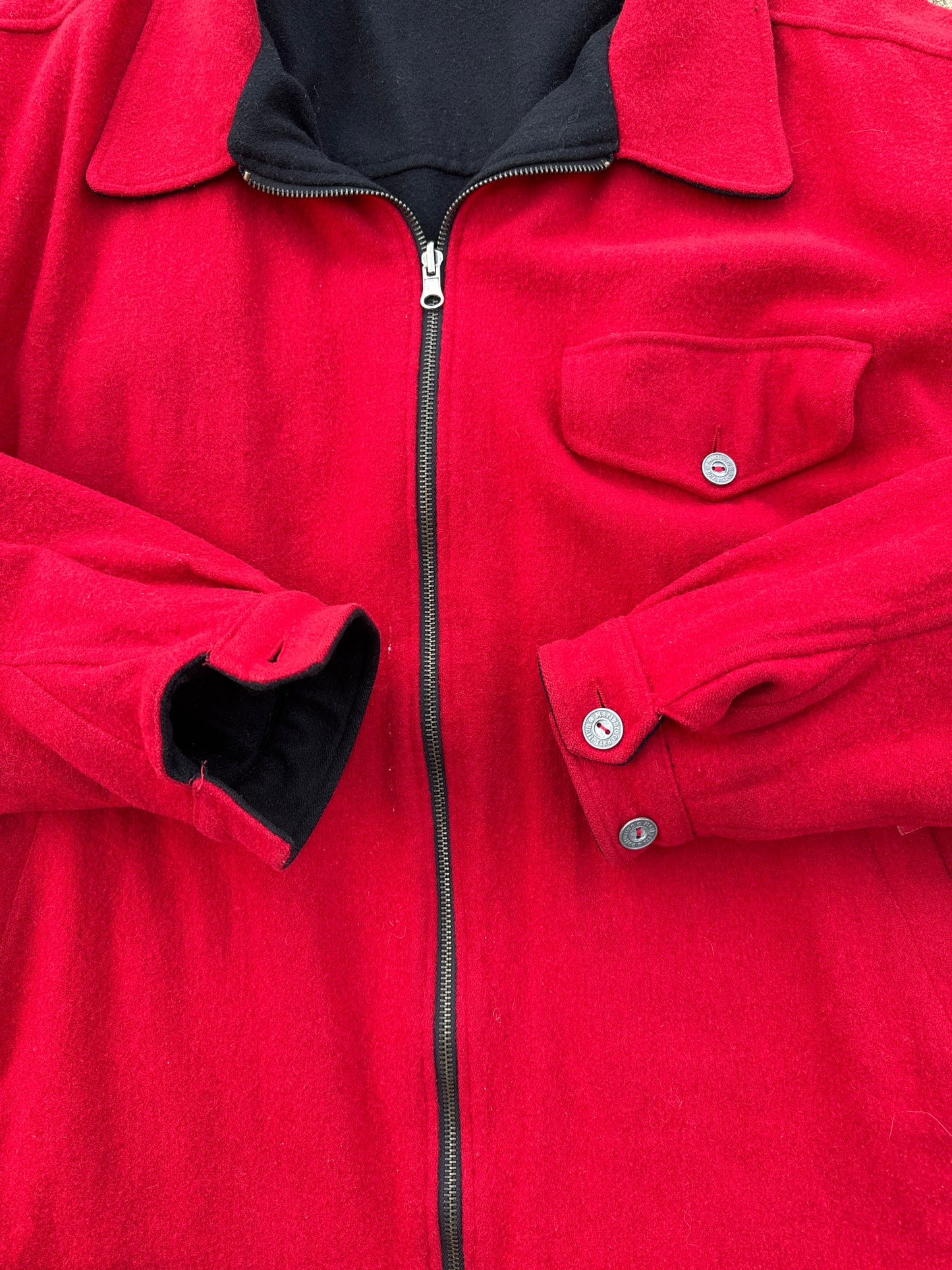 Vintage Men’s Black/Red Reversible Wool Blend Marlboro Coat Size XL