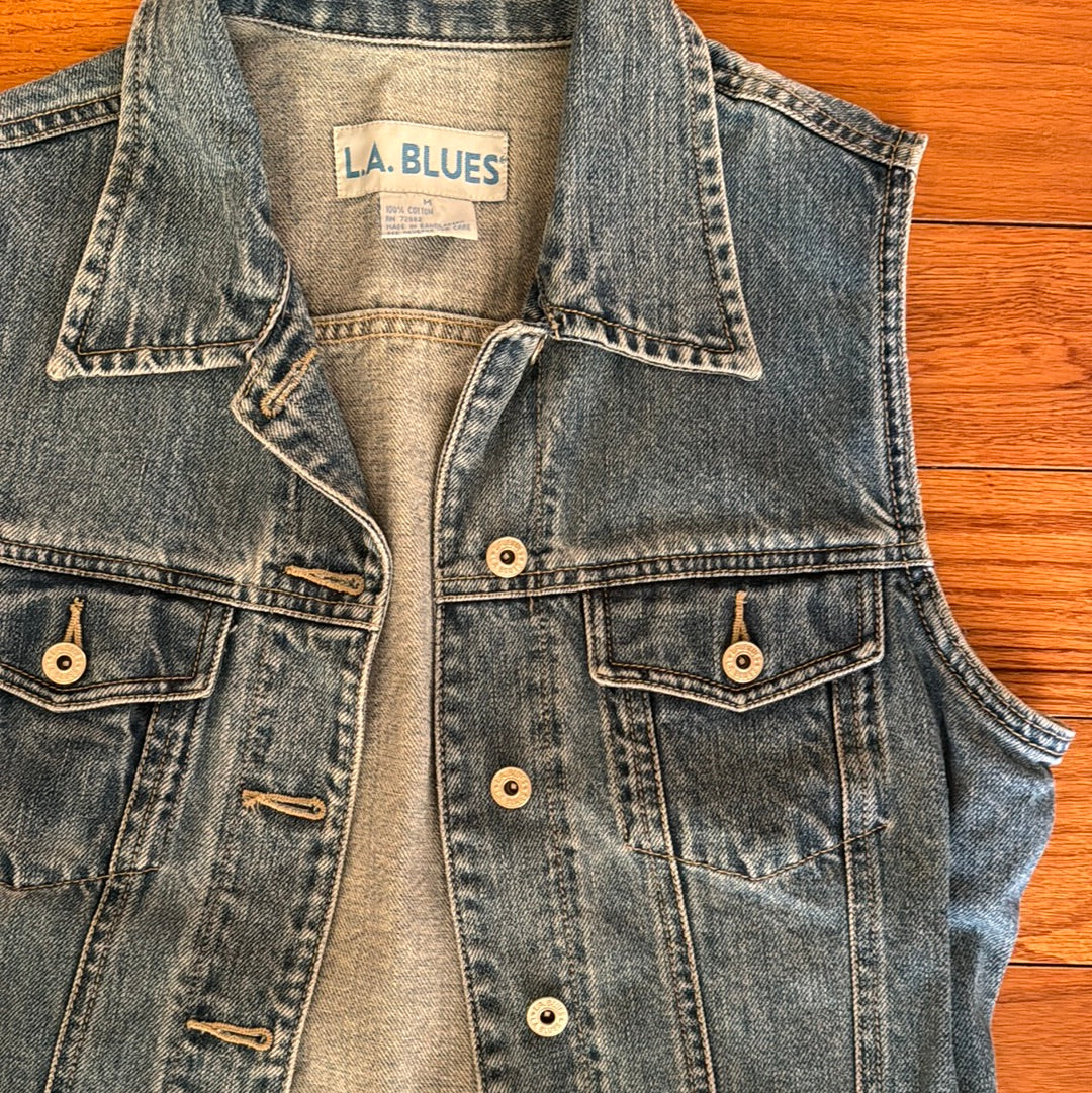 Vintage L.A. Blues Denim Vest Size M