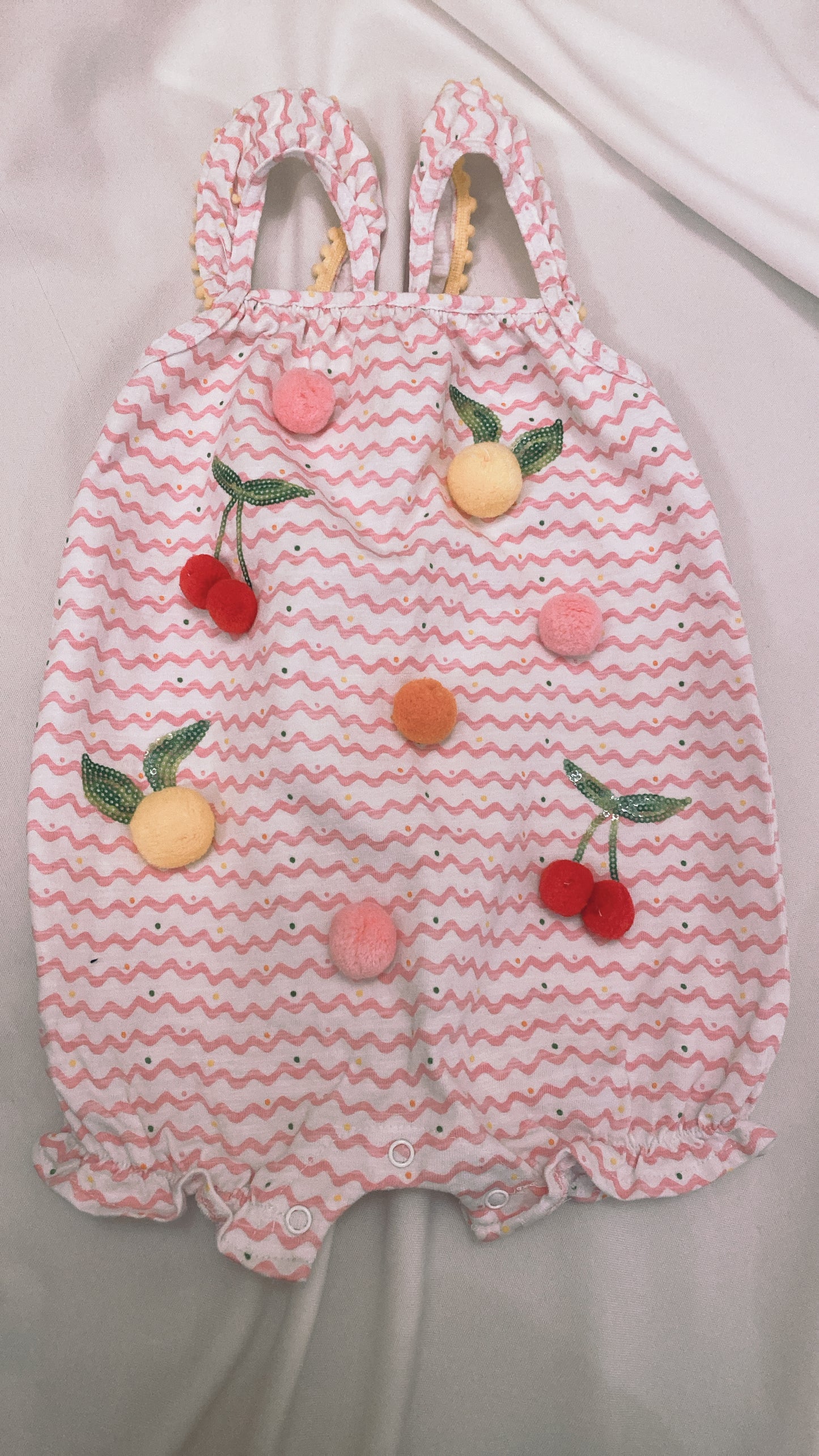 Girls Mud Pie Fruit Romper Size 12-18M