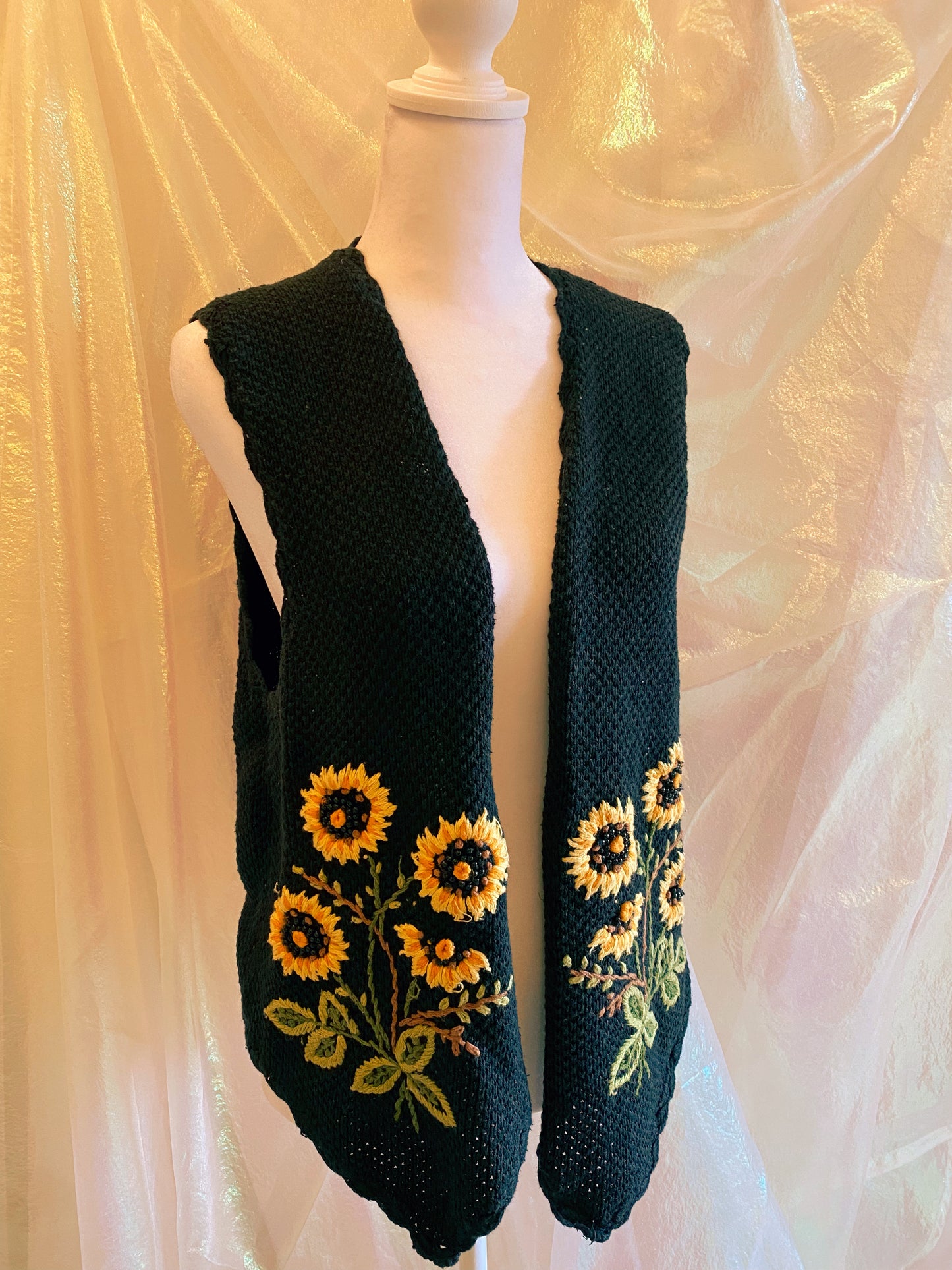 Vintage Women’s Bydesign Sunflower Vest Size M