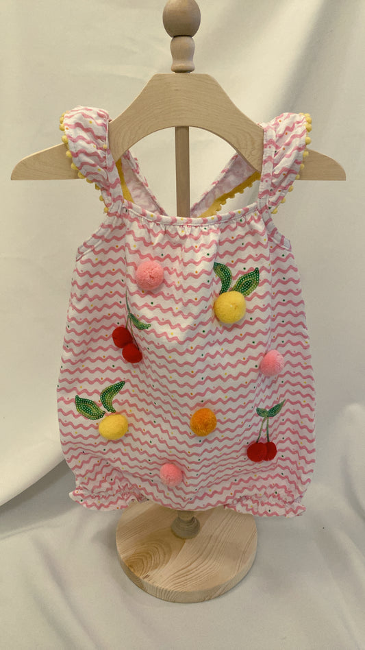 Girls Mud Pie Fruit Romper Size 12-18M